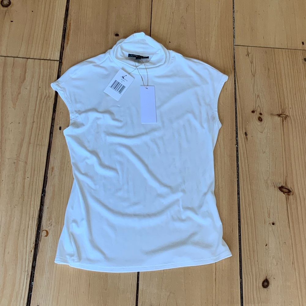 Capsule 121 White Sleeveless Mock Neck Tank size S